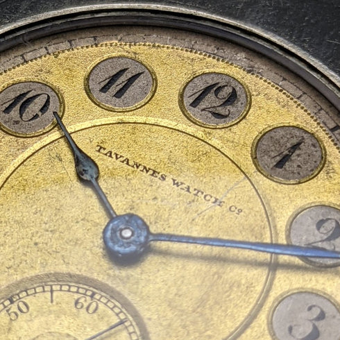 Antique works well (time cannot be adjusted) taban engraving case pocket watch